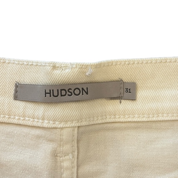 Anthropologie Hudson Gemma Mid Rise Ivory Egret Midi Denim Jean Shorts size 31 - Picture 5 of 7